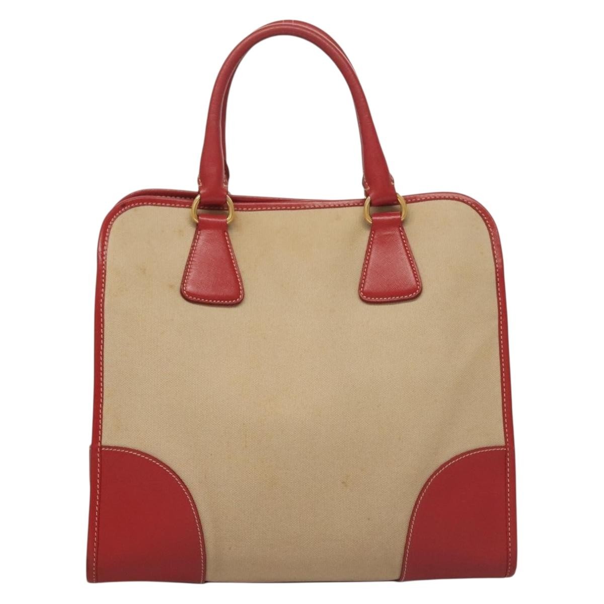 Prada Convertible Tote Canvas and Saffiano Leather