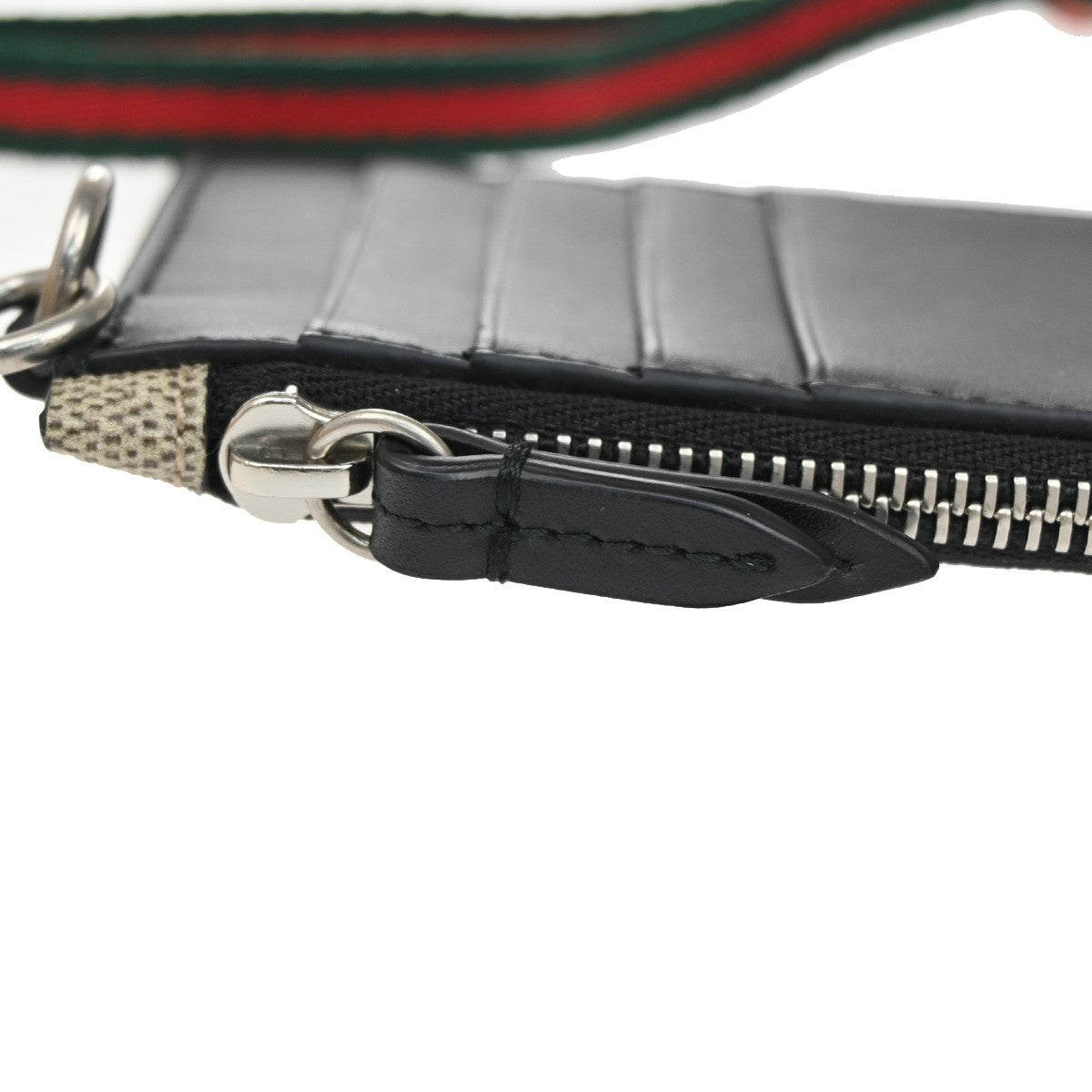 Gucci Bee Card Holder Printed GG Coated Canvas