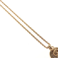 Christian Dior CD Round Pendant Necklace Metal and Crystals