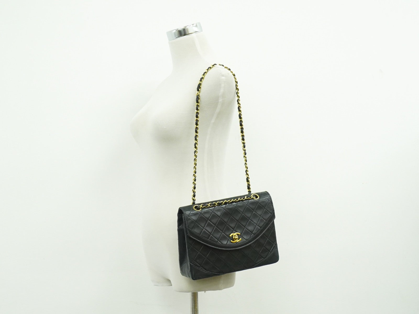 Chanel Vintage Round Flap Bag Quilted Lambskin