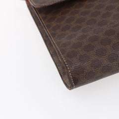 Celine Vintage Macadam Circle Logo Shoulder Bag Canvas and Leather