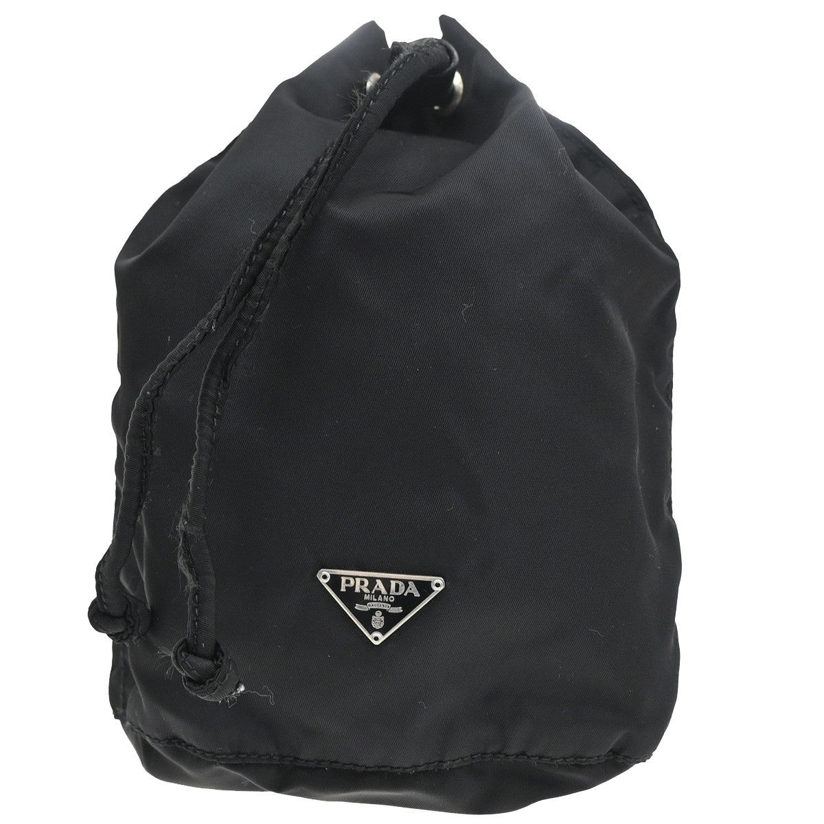 Prada Drawstring Wristlet Bucket Bag Tessuto