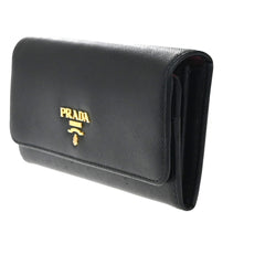 Prada Flap Wallet with Card Holder Saffiano Leather