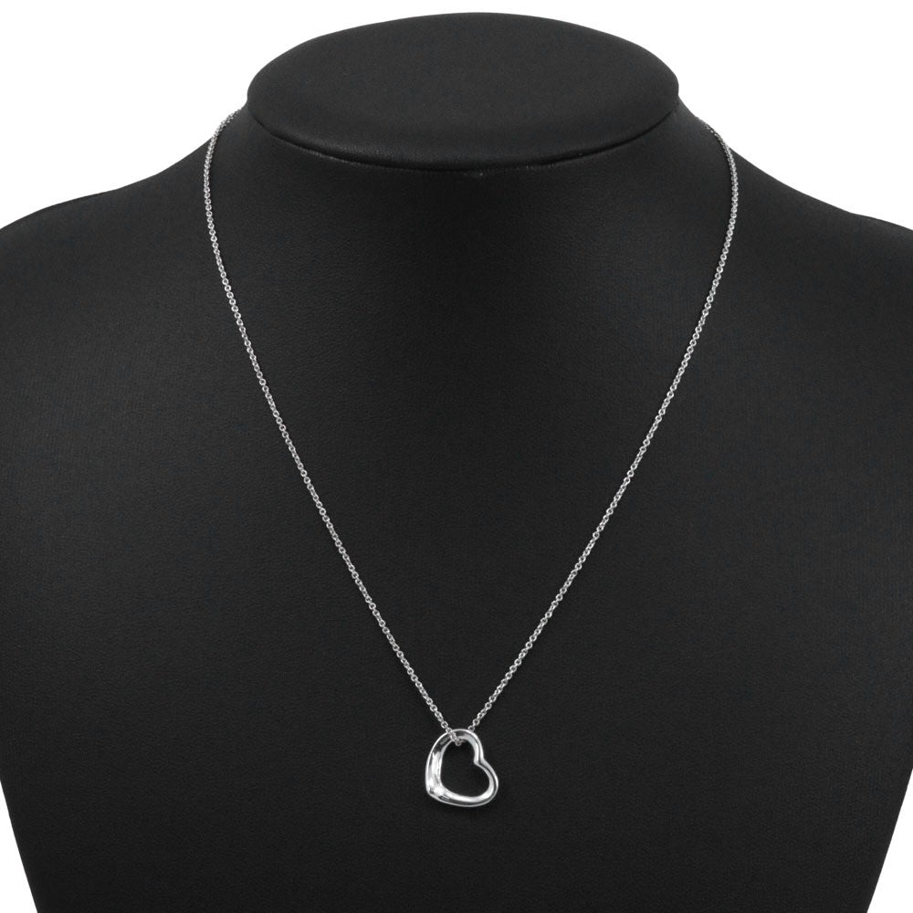 Tiffany & Co. Elsa Peretti Open Heart Pendant Necklace silver