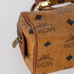 MCM Visetos Handbag Canvas and Leather