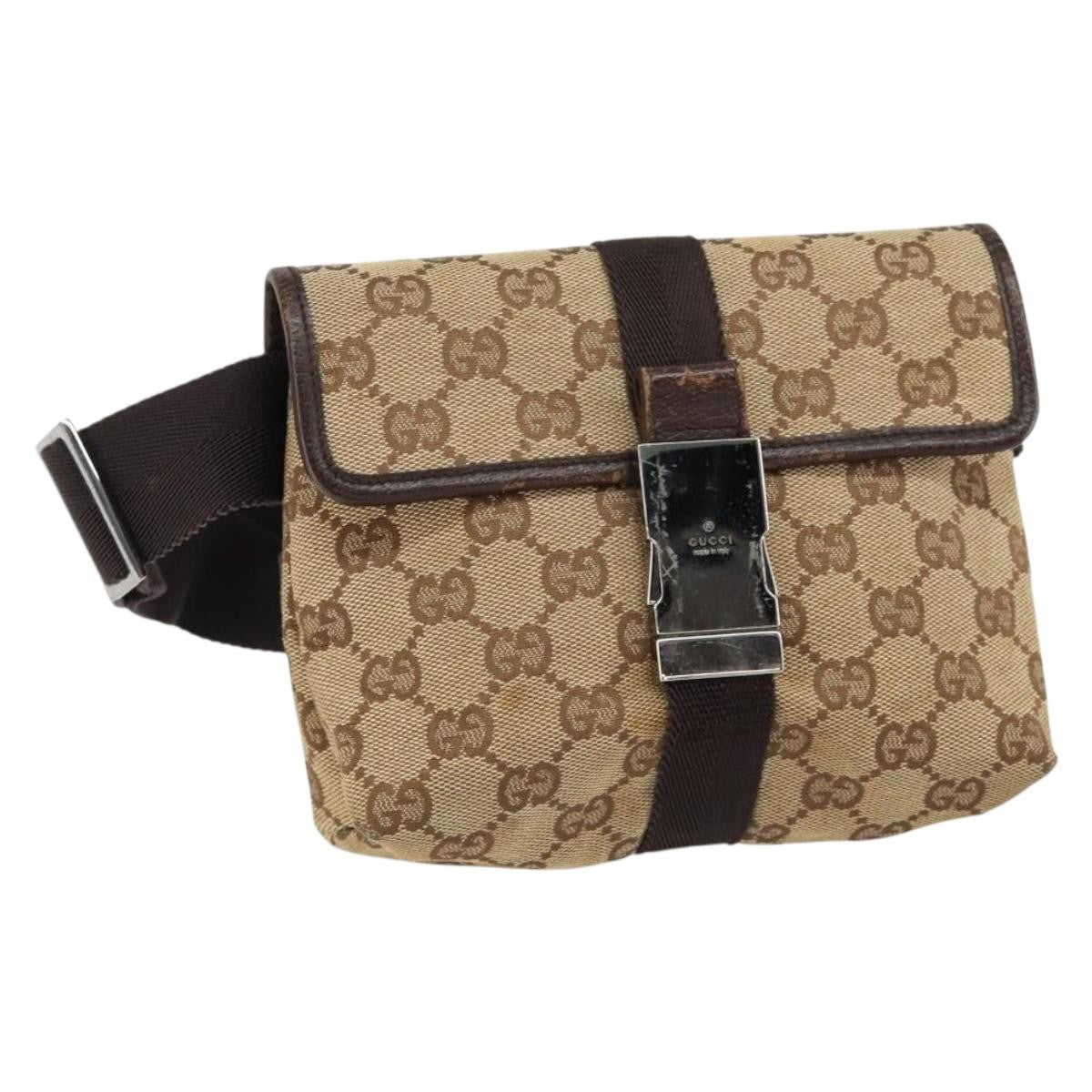 Gucci Buckle Belt Bag GG Canvas