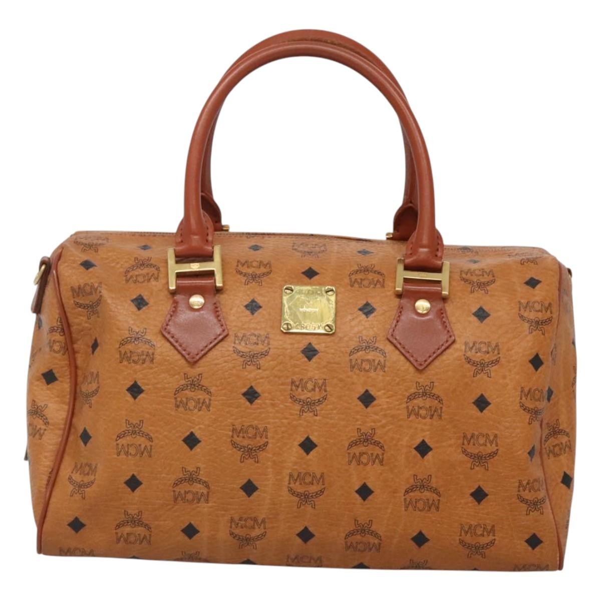 MCM Visetos Handbag Canvas and Leather