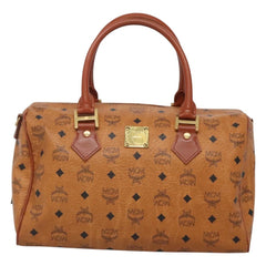 MCM Visetos Handbag Canvas and Leather