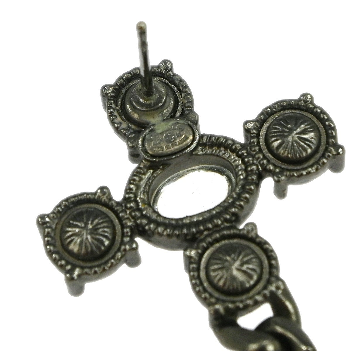 Chanel CC Dangle Earrings Metal with Crystals