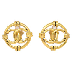 Chanel Vintage Cut-out CC Clip-On Earrings Metal