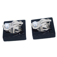 Chanel Vintage Square Clip-On Earrings Plastic