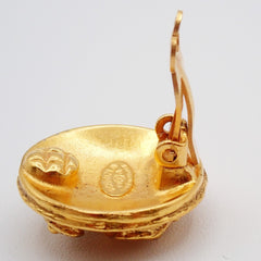 Chanel Vintage Round CC Clip-On Earrings Metal