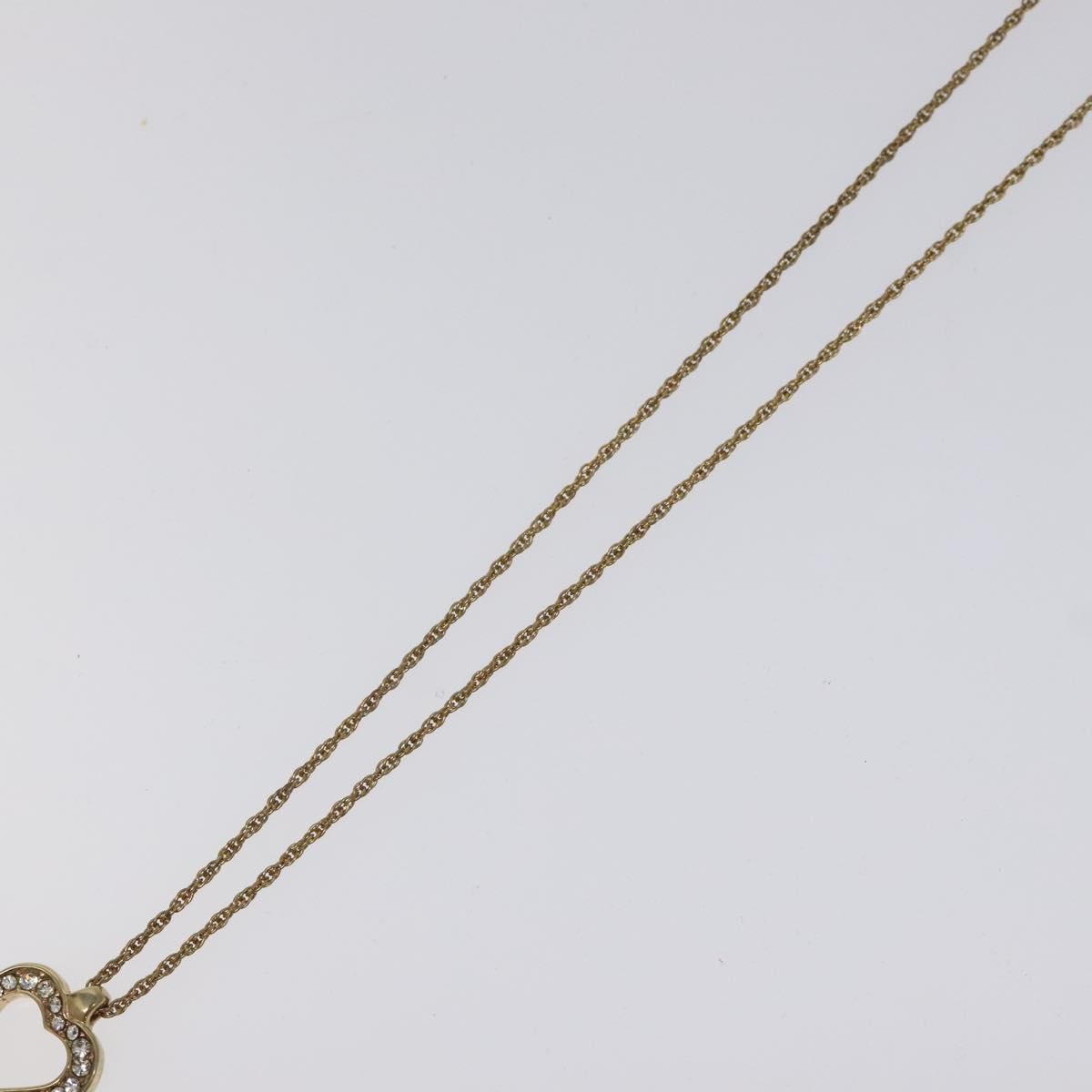 Christian Dior Logo Heart Pendant Necklace Metal
