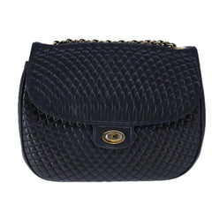 Bally Vintage Chain Shoulder Bag Quilted Leather