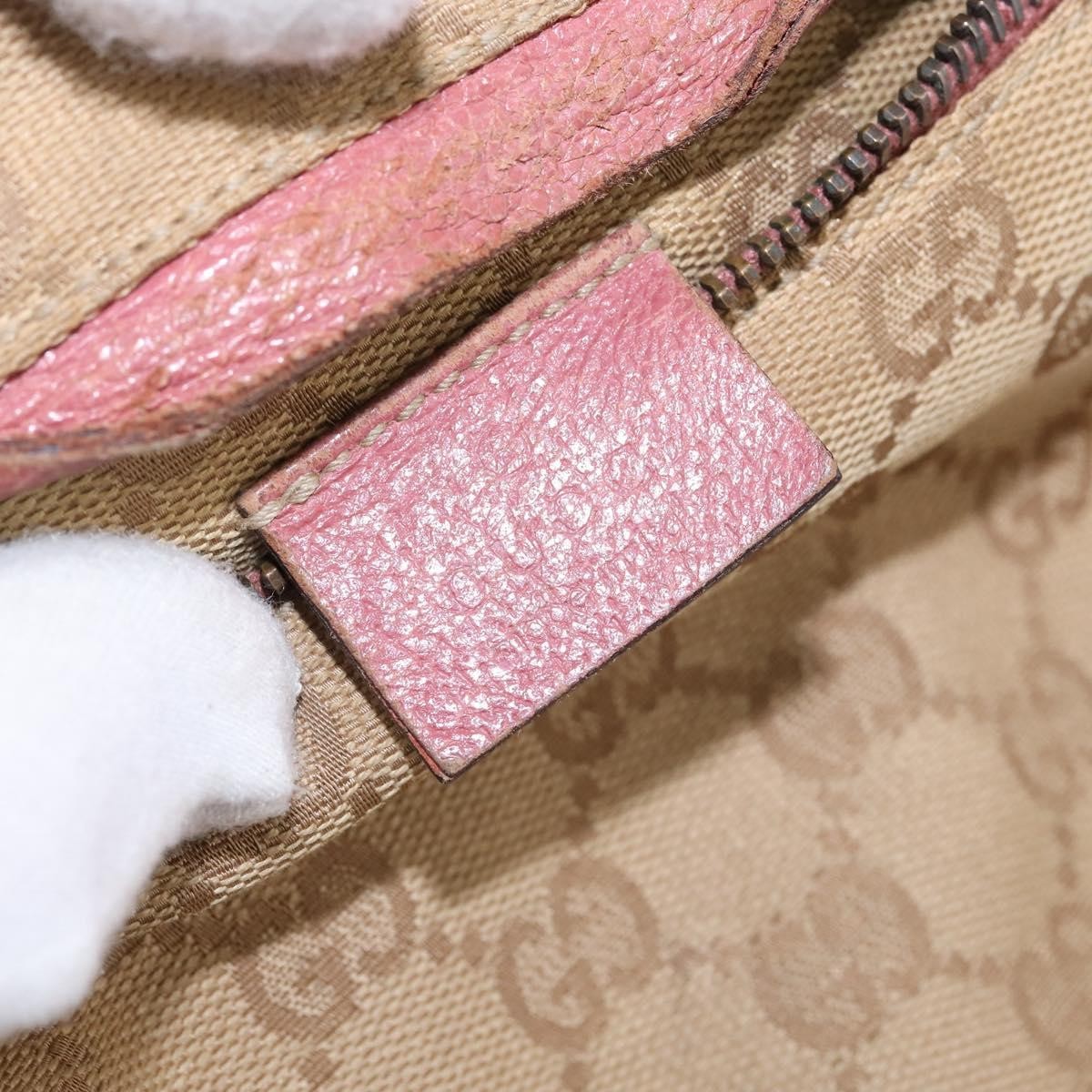 Gucci Vintage Double Belt Bag GG Canvas with Leather