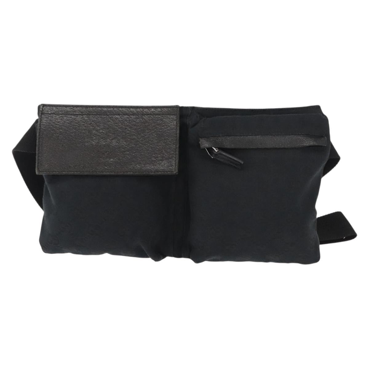 Gucci Vintage Double Belt Bag GG Canvas with Leather