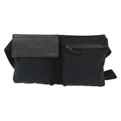 Gucci Vintage Double Belt Bag GG Canvas with Leather