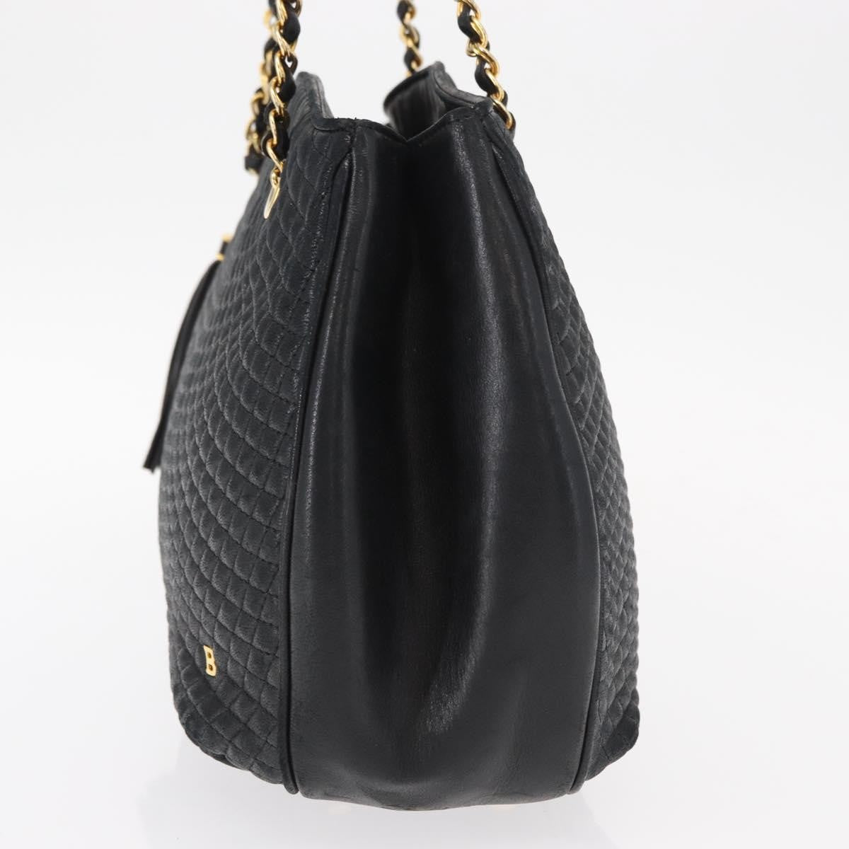 Bally Vintage Chain Shoulder Bag Quilted Leather