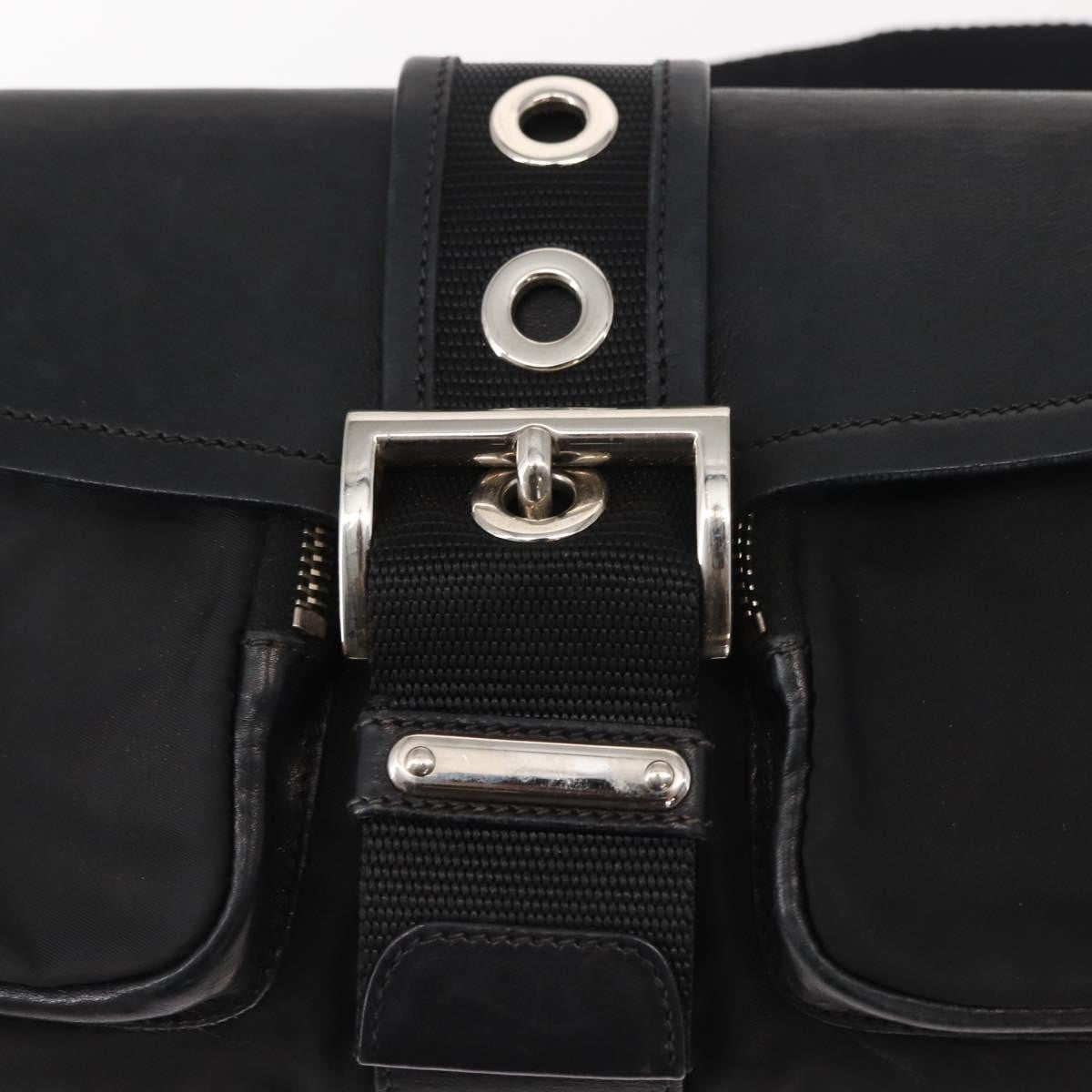 Prada Double Pocket Buckle Flap Bag Tessuto with Leather