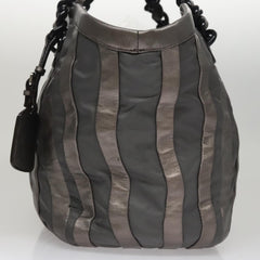 Prada Waves Chain Tote Leather and Tessuto