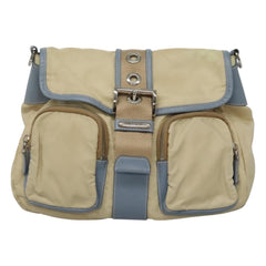 Prada Double Pocket Buckle Flap Bag Tessuto