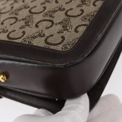 Celine Vintage C Sulky Horsebit Shoulder bag Canvas and Leather