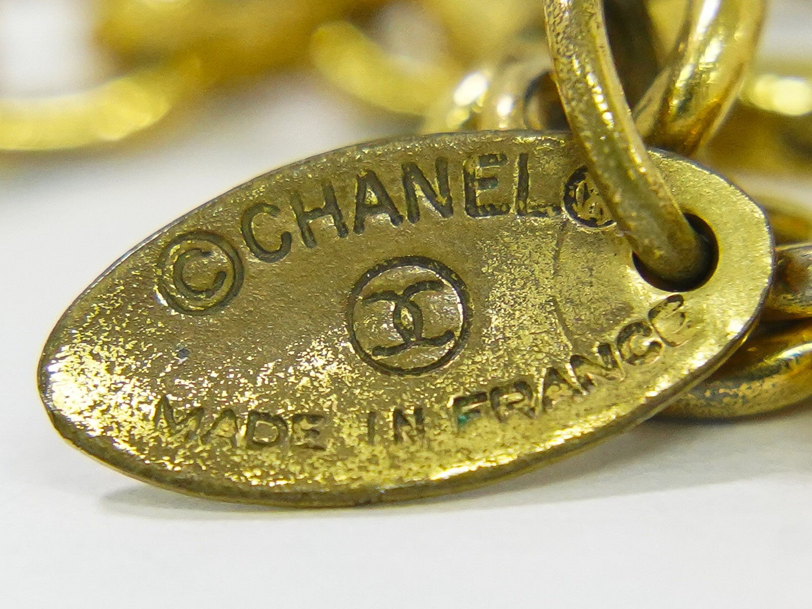 Chanel Vintage CC Pendent Necklace Plated Metal
