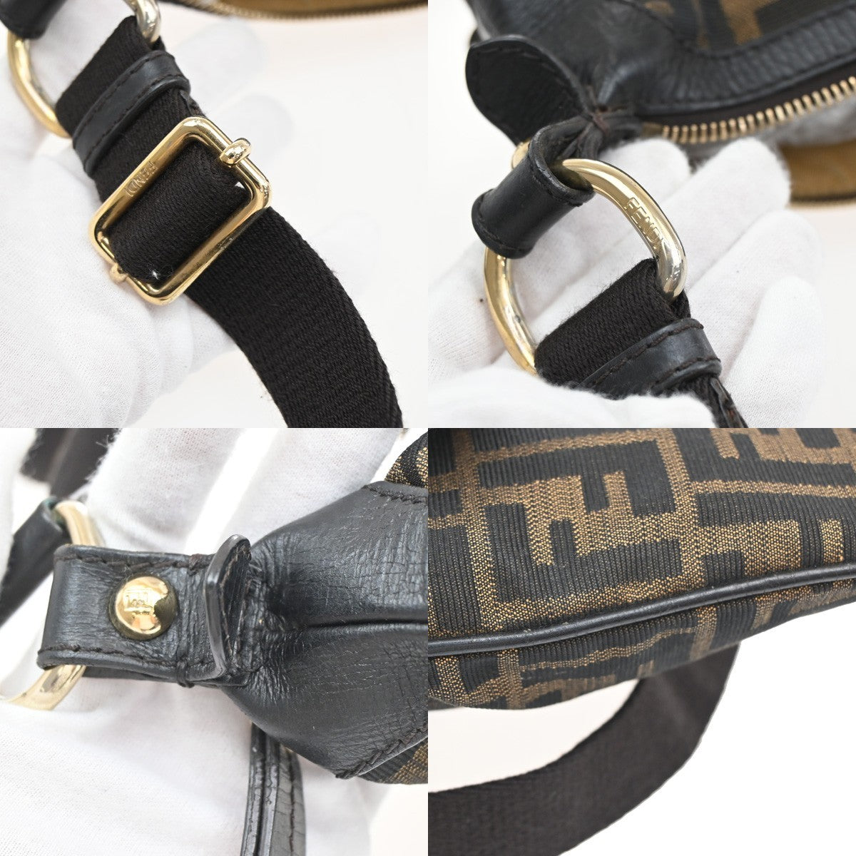 Fendi Chef Zip Crossbody Bag Zucca Canvas