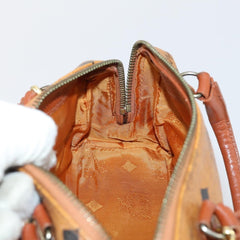 MCM Visetos Handbag Canvas and Leather