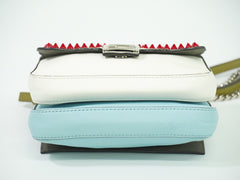 Fendi Double Baguette Embroidered Studded Leather