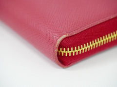 Prada Bow Zip Around Wallet Saffiano Leather