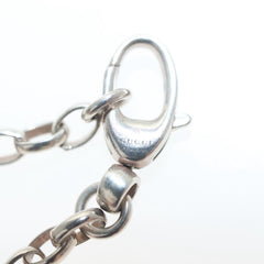 Gucci Engraved Interlocking G Chain Link Pendant Necklace Sterling Silver