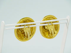 Chanel Vintage Round CC Clip-On Earrings Metal