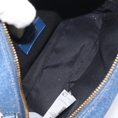 Versace Medusa Icon Front Slip Pocket Camera Bag Quilted Denim