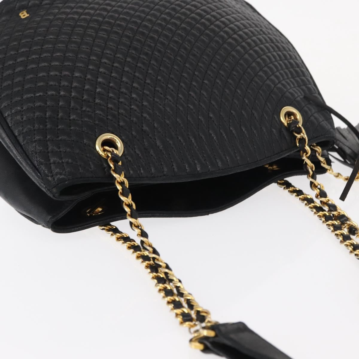 Bally Vintage Chain Shoulder Bag Quilted Leather