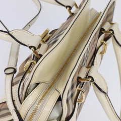 Burberry Minford Satchel Haymarket Coated Canvas