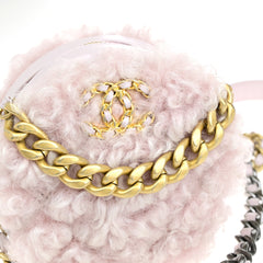 Chanel 19 Round Clutch with Chain Quilted Shearling