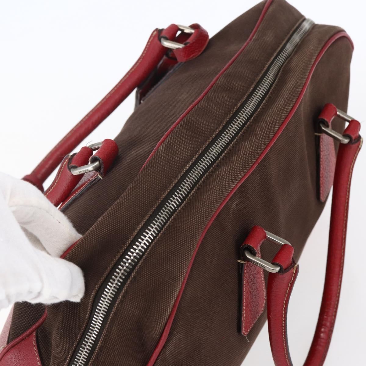 Prada Bowler Bag Canvas with Leather