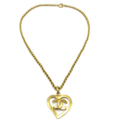 Chanel CC Heart Pendant Necklace Metal
