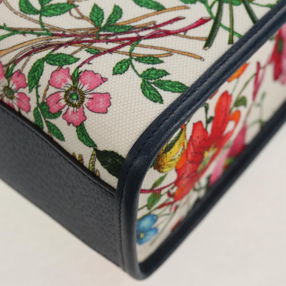 Prada Floral Open Tote Printed Denim