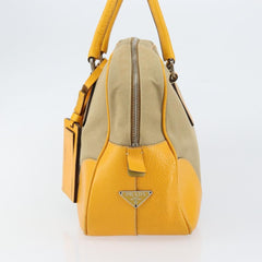 Prada Bowler Bag Canvas with Leather