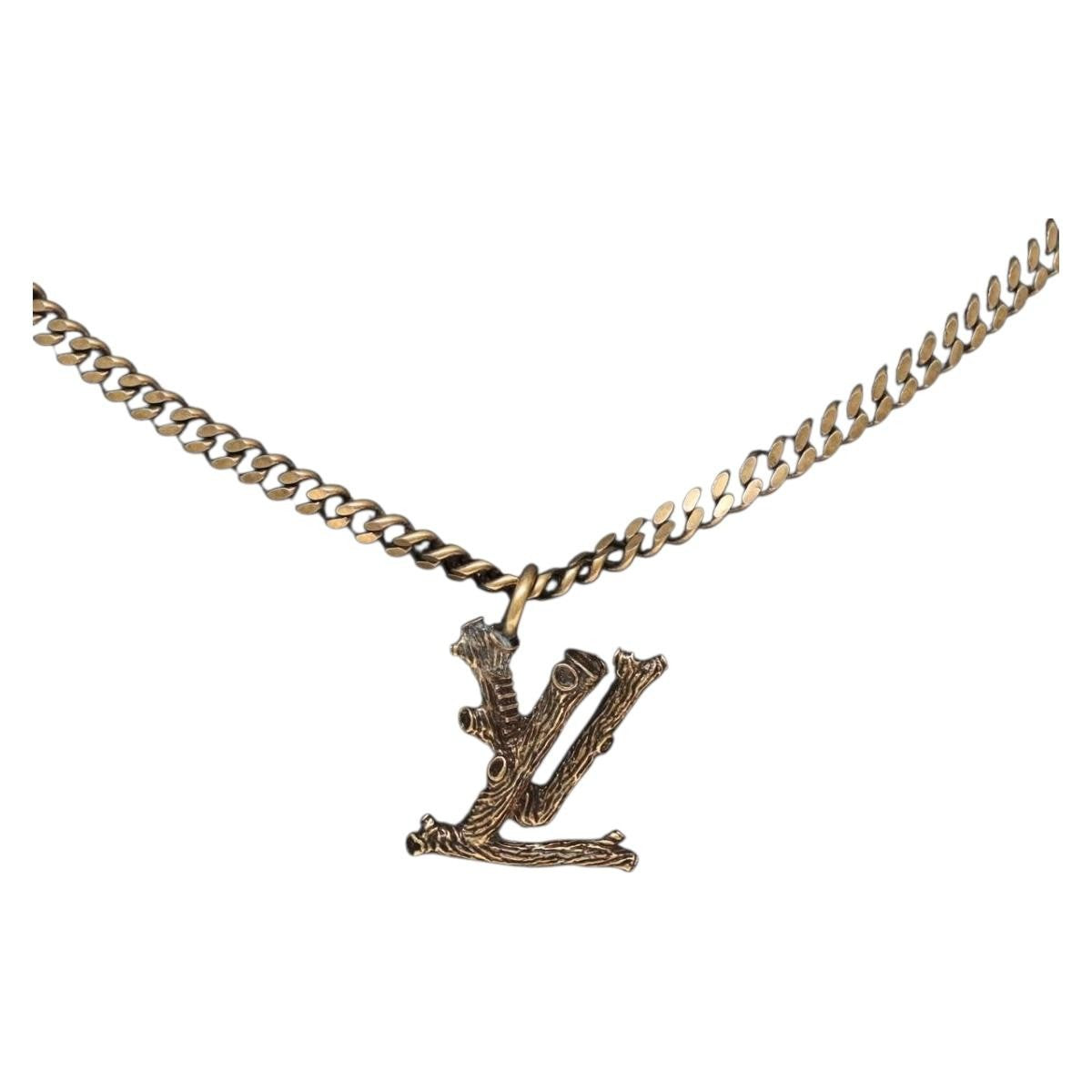 Louis Vuitton LV Wood Pendant Necklace Metal