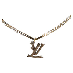 Louis Vuitton LV Wood Pendant Necklace Metal