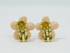 Chanel Vintage CC Flower Clip-On Earrings Metal
