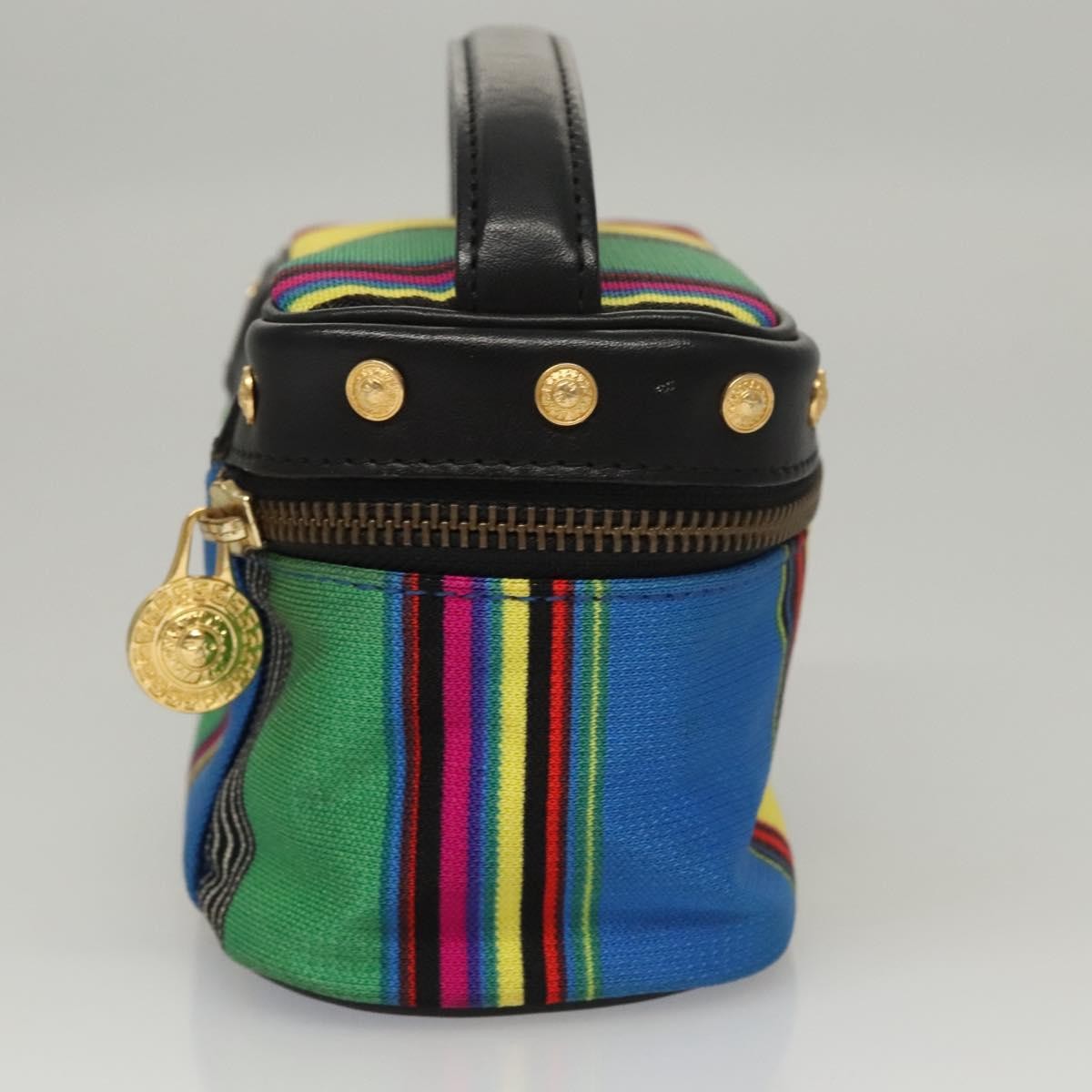 Versace Vanity Hand Bag Canvas and Leather