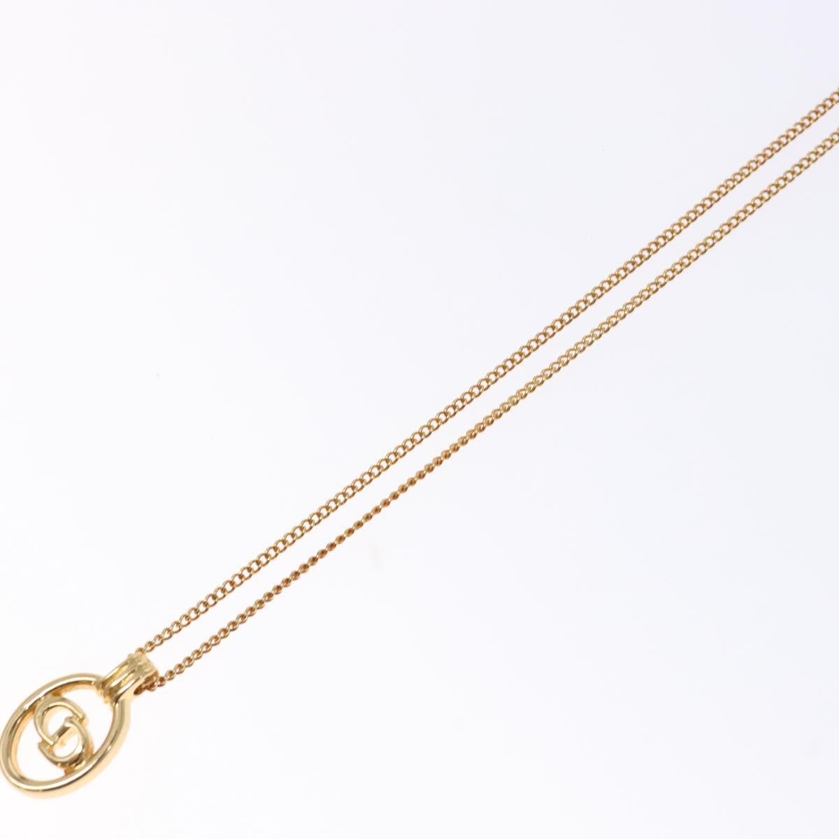 Christian Dior CD Pendant Necklace Gold-plated