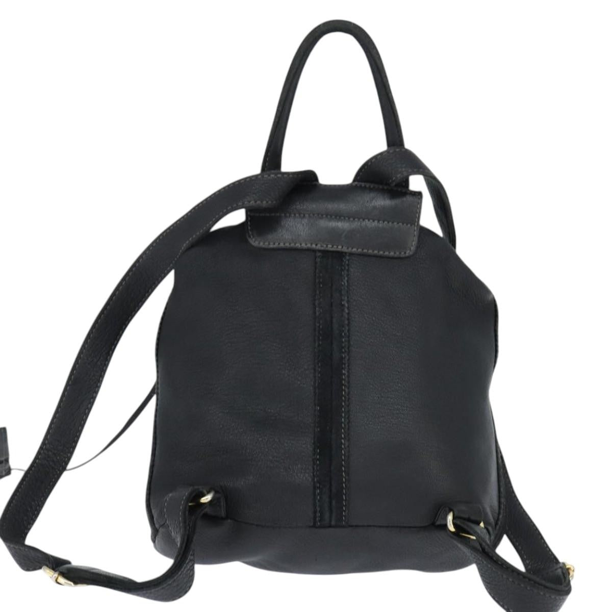 Fendi Logo Flap Drawstring Backpack Leather