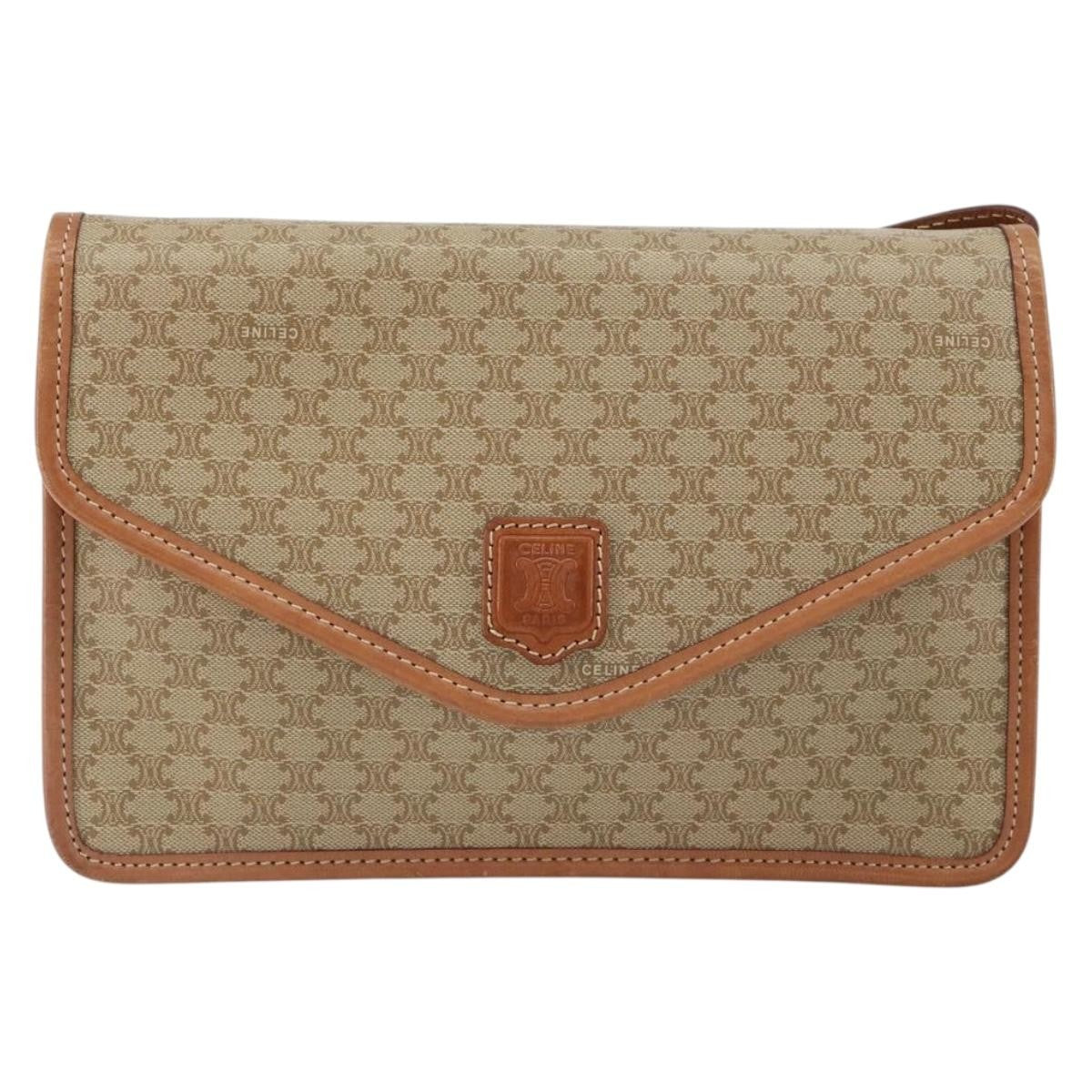 Celine Vintage Macadam Shoulder Bag Canvas