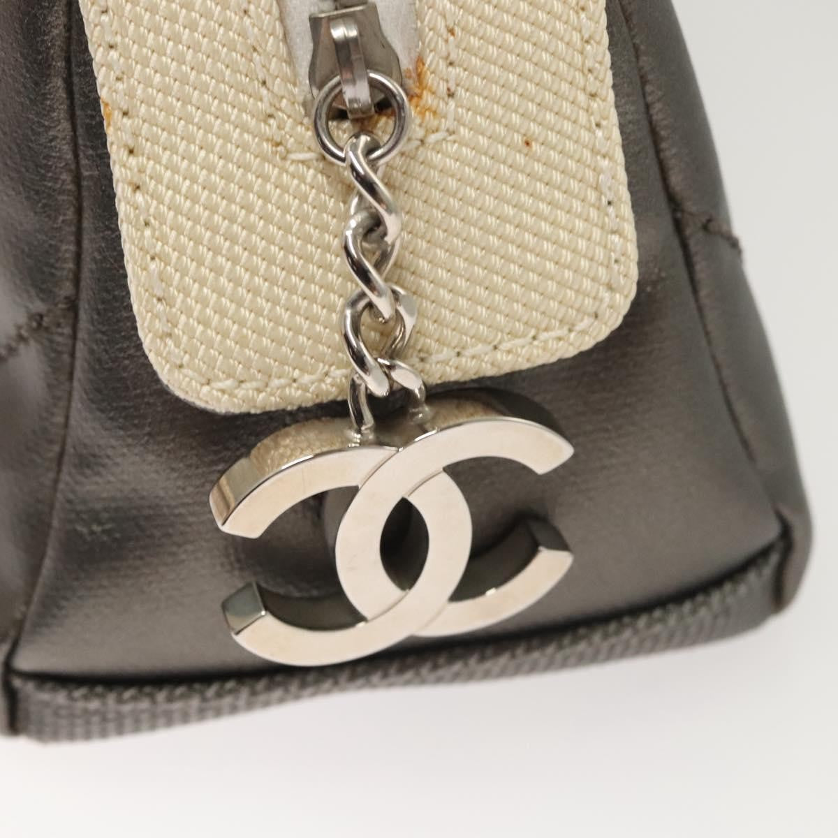 Chanel Biarritz Cosmetic Pouch Quilted Coated Canvas