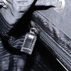 Prada Cinch Buckle Flap Backpack Tessuto with Crocodile Embossed Leather